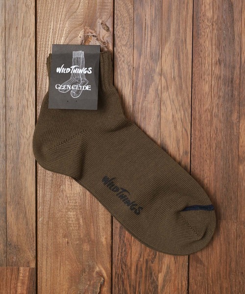GLEN CLYDE（グレンクライド）の「【63】【WILD THINGS×GLEN CLYDE】CORDURA SHORT SOCKS（ソックス/靴下・メンズ・ホワイト/ブラック/カーキ/オリーブ・25cm-27cm）」の3枚目の写真