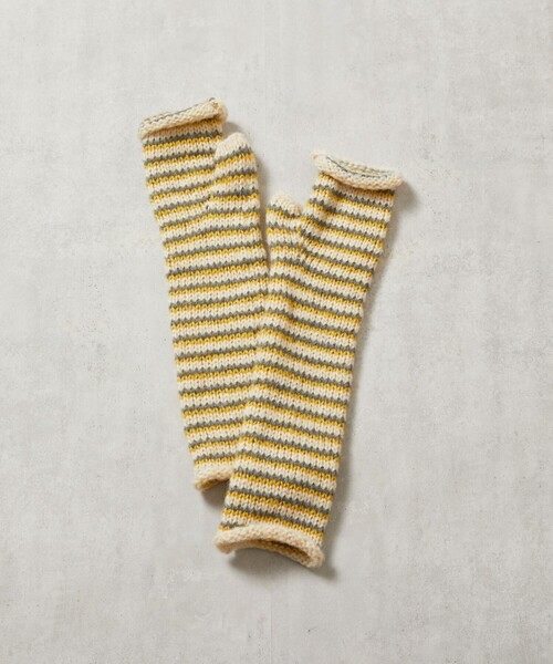 FREAK'S STORE（フリークスストア）の「【WEB限定】ニットボーダーアームウォーマー（アームカバー・レディース・レッド/イエロー/グリーン・ONE SIZE）」の2枚目の写真
