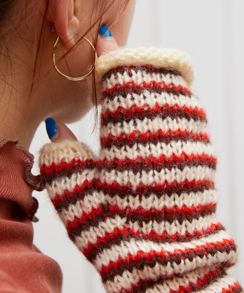 FREAK'S STORE（フリークスストア）の「【WEB限定】ニットボーダーアームウォーマー（アームカバー・レディース・レッド/イエロー/グリーン・ONE SIZE）」の8枚目の写真