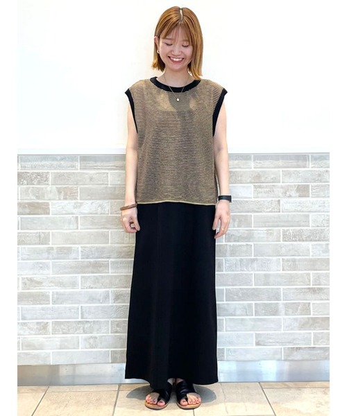 Lugnoncure(ルノンキュール)の「ポンチキャミワンピース(ワンピース・レディース・ブルー/グレー/ブラック・フリ-)」の5枚目の写真