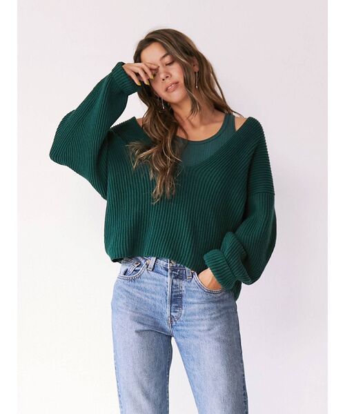 Ungrid（アングリッド）の「BRiCO Vネックルーズニット（ニット/セーター・レディース・オレンジ/ブラウン/グリーン・FREE）」の10枚目の写真