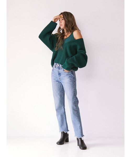 Ungrid（アングリッド）の「BRiCO Vネックルーズニット（ニット/セーター・レディース・オレンジ/ブラウン/グリーン・FREE）」の12枚目の写真