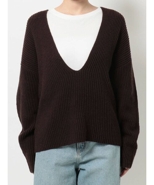 Ungrid（アングリッド）の「BRiCO Vネックルーズニット（ニット/セーター・レディース・オレンジ/ブラウン/グリーン・FREE）」の21枚目の写真