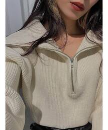 EVRIS | ハーフジップショートニット(ニット/セーター)