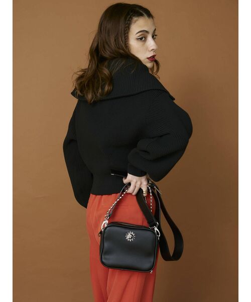 EVRIS（エヴリス）の「ハーフジップショートニット（ニット/セーター・レディース・ホワイト/ブラック/パープル/グリーン・FREE）」の15枚目の写真