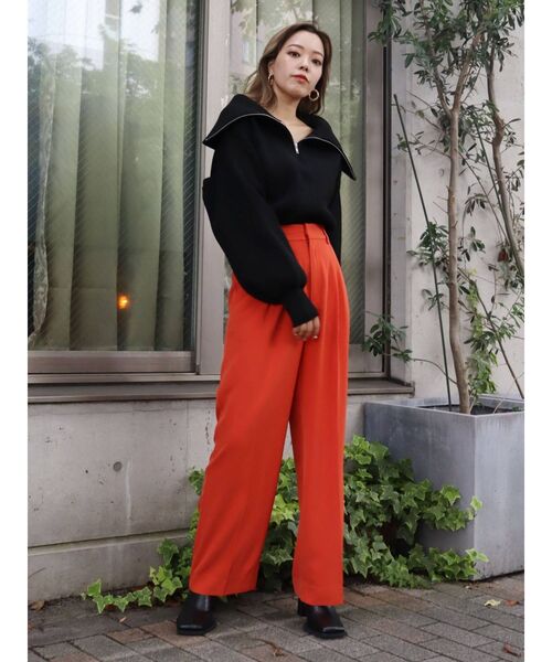 EVRIS（エヴリス）の「ハーフジップショートニット（ニット/セーター・レディース・ホワイト/ブラック/パープル/グリーン・FREE）」の17枚目の写真