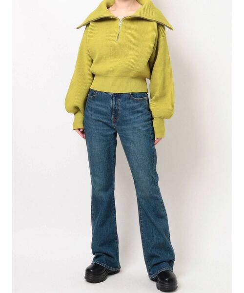 EVRIS（エヴリス）の「ハーフジップショートニット（ニット/セーター・レディース・ホワイト/ブラック/パープル/グリーン・FREE）」の21枚目の写真