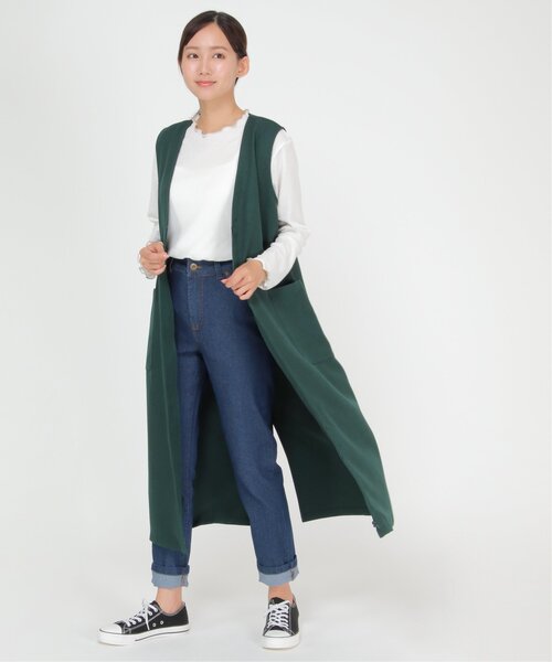 ikka（イッカ）の「【2点セット】2WAYジャンスカカットプルオーバーセット（ジャンパースカート・レディース・ブラック/ベージュ/グリーン・S/M/L）」の16枚目の写真