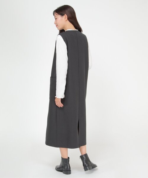 ikka（イッカ）の「【2点セット】2WAYジャンスカカットプルオーバーセット（ジャンパースカート・レディース・ブラック/ベージュ/グリーン・S/M/L）」の10枚目の写真