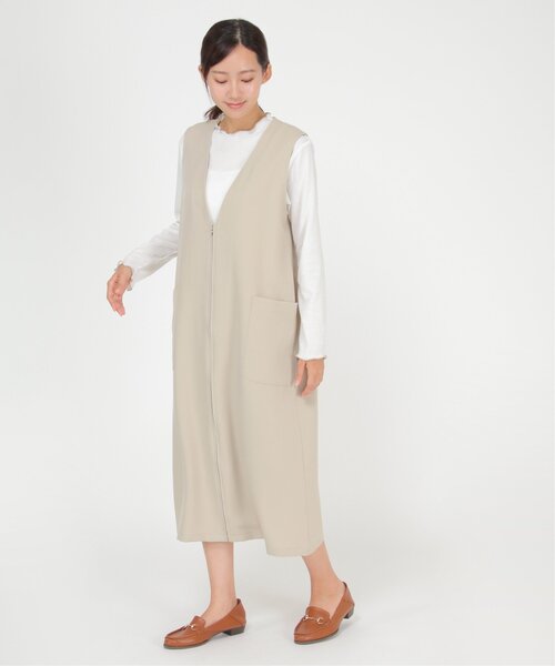 ikka（イッカ）の「【2点セット】2WAYジャンスカカットプルオーバーセット（ジャンパースカート・レディース・ブラック/ベージュ/グリーン・S/M/L）」の5枚目の写真