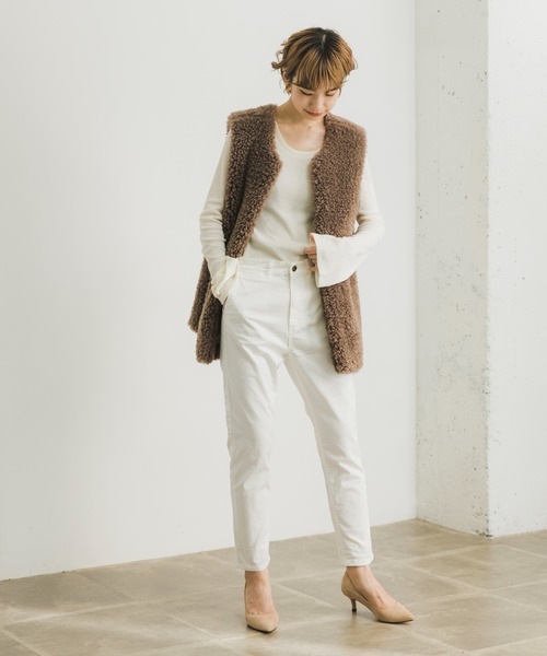 URBAN RESEARCH（アーバンリサーチ）の「エコファーベスト（ベスト・レディース・ブラウン/オフホワイト・FREE）」の8枚目の写真