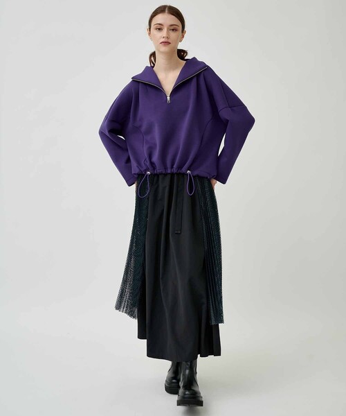 CITY TOKYO（シティトウキョウ）の「カバープリーツコンビネーションスカート（スカート・レディース・ベージュ/ブラック・1/2）」の9枚目の写真