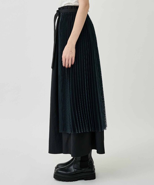 CITY TOKYO（シティトウキョウ）の「カバープリーツコンビネーションスカート（スカート・レディース・ベージュ/ブラック・1/2）」の15枚目の写真