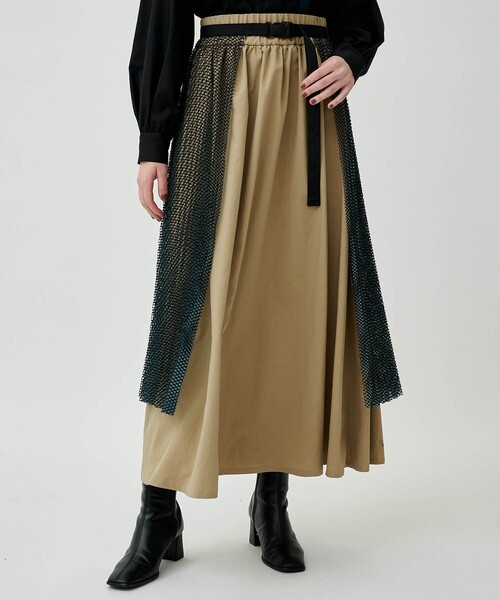 CITY TOKYO（シティトウキョウ）の「カバープリーツコンビネーションスカート（スカート・レディース・ベージュ/ブラック・1/2）」の16枚目の写真