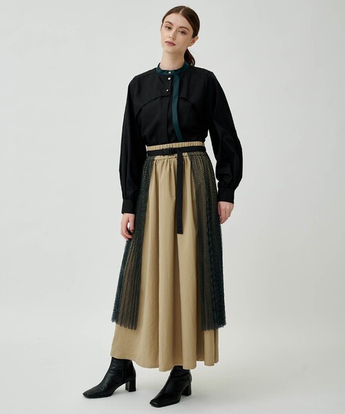 CITY TOKYO（シティトウキョウ）の「カバープリーツコンビネーションスカート（スカート・レディース・ベージュ/ブラック・1/2）」の13枚目の写真