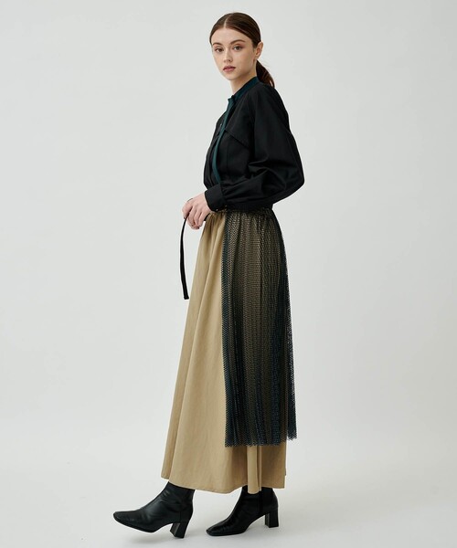 CITY TOKYO（シティトウキョウ）の「カバープリーツコンビネーションスカート（スカート・レディース・ベージュ/ブラック・1/2）」の22枚目の写真