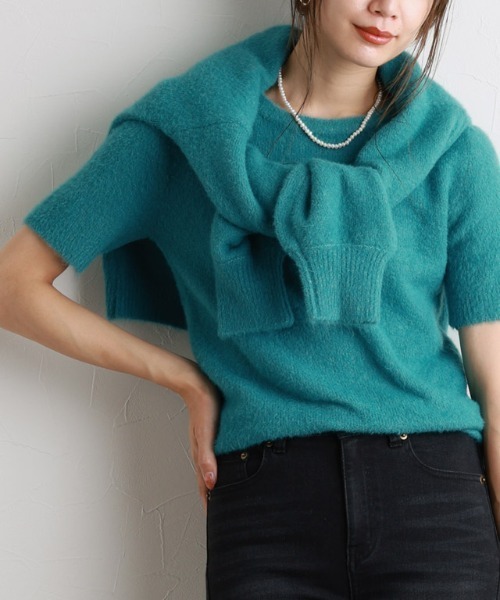 ふんわりシャギーシンプルニット