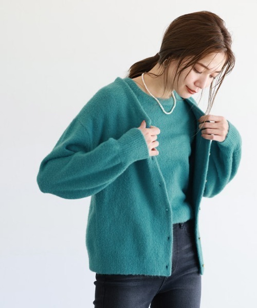 ふんわりシャギーシンプルニット