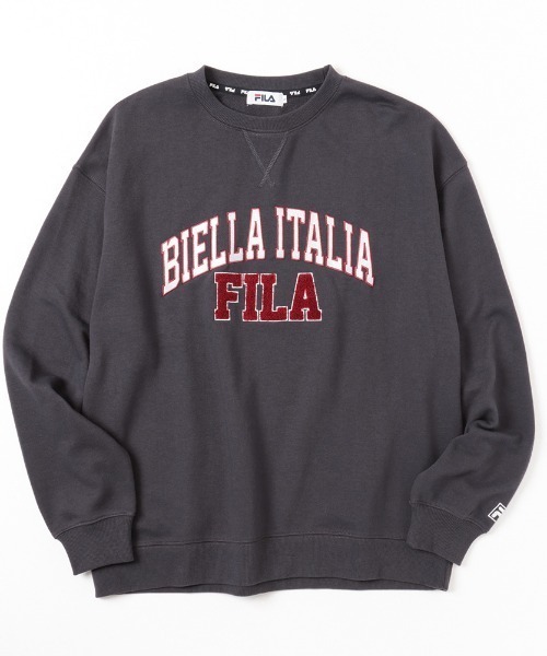 FILA（フィラ）の「FILA フィラ ビッグシルエットカレッジロゴサガラ刺繍トレーナー（スウェット・メンズ・グリーン/ブラック/オートミール・M/L/XL）」の2枚目の写真