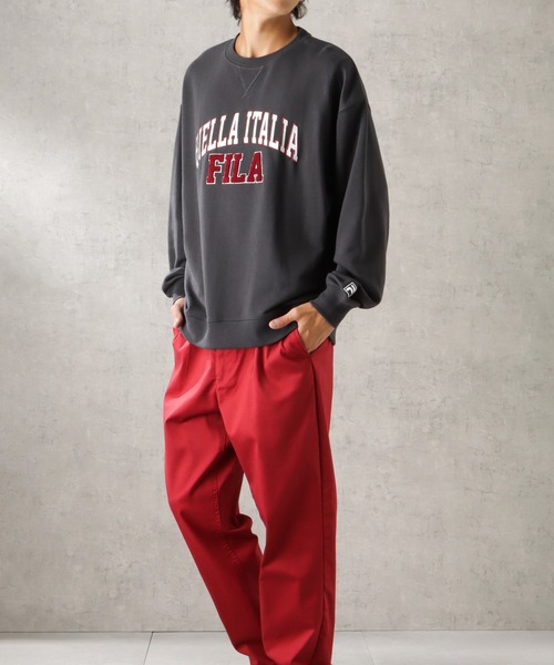 FILA（フィラ）の「FILA フィラ ビッグシルエットカレッジロゴサガラ刺繍トレーナー（スウェット・メンズ・グリーン/ブラック/オートミール・M/L/XL）」の7枚目の写真