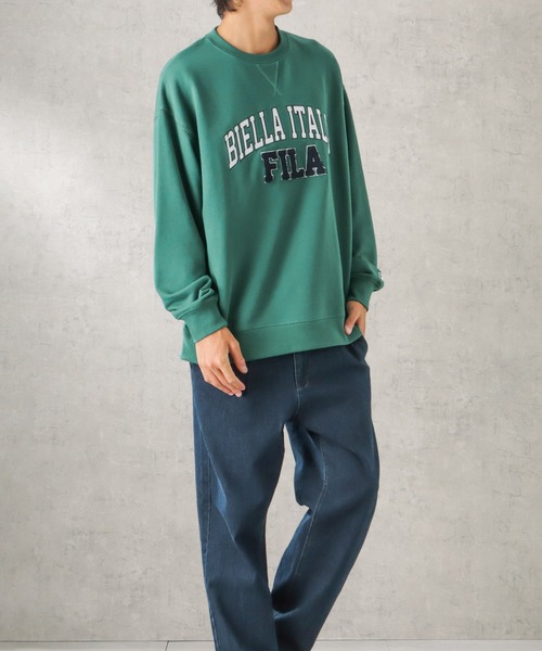 FILA（フィラ）の「FILA フィラ ビッグシルエットカレッジロゴサガラ刺繍トレーナー（スウェット・メンズ・グリーン/ブラック/オートミール・M/L/XL）」の8枚目の写真