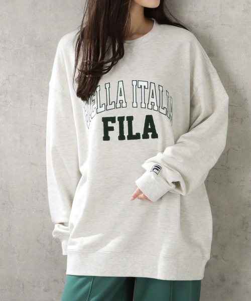 FILA（フィラ）の「FILA フィラ ビッグシルエットカレッジロゴサガラ刺繍トレーナー（スウェット・メンズ・グリーン/ブラック/オートミール・M/L/XL）」の9枚目の写真