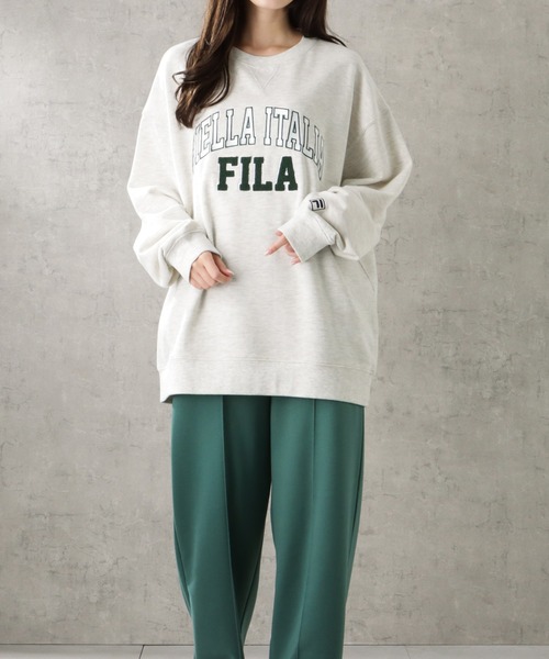 FILA（フィラ）の「FILA フィラ ビッグシルエットカレッジロゴサガラ刺繍トレーナー（スウェット・メンズ・グリーン/ブラック/オートミール・M/L/XL）」の12枚目の写真