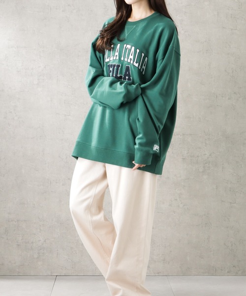 FILA（フィラ）の「FILA フィラ ビッグシルエットカレッジロゴサガラ刺繍トレーナー（スウェット・メンズ・グリーン/ブラック/オートミール・M/L/XL）」の14枚目の写真