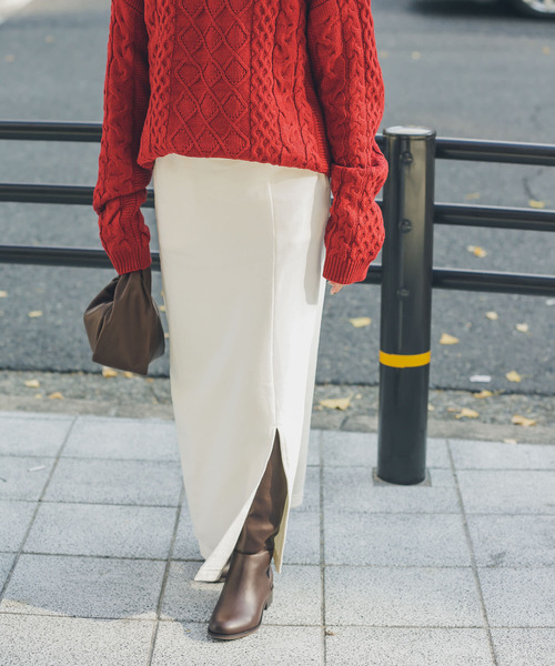 URBAN RESEARCH Sonny Label（アーバンリサーチサニーレーベル）の「裏毛スリットタイトスカート（スカート・レディース・ブラック/オフホワイト/ピンク・FREE）」の2枚目の写真