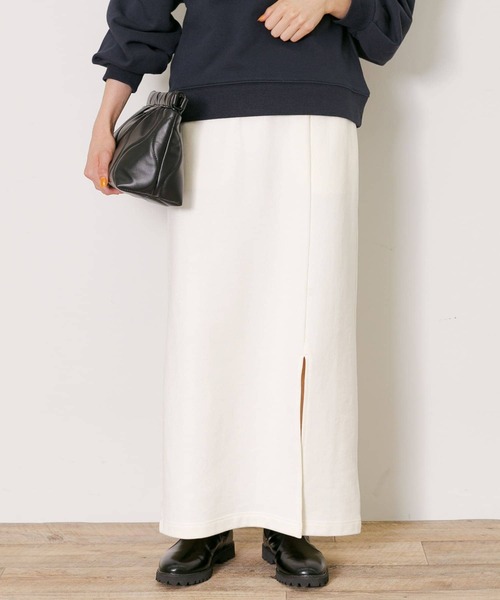 URBAN RESEARCH Sonny Label（アーバンリサーチサニーレーベル）の「裏毛スリットタイトスカート（スカート・レディース・ブラック/オフホワイト/ピンク・FREE）」の4枚目の写真