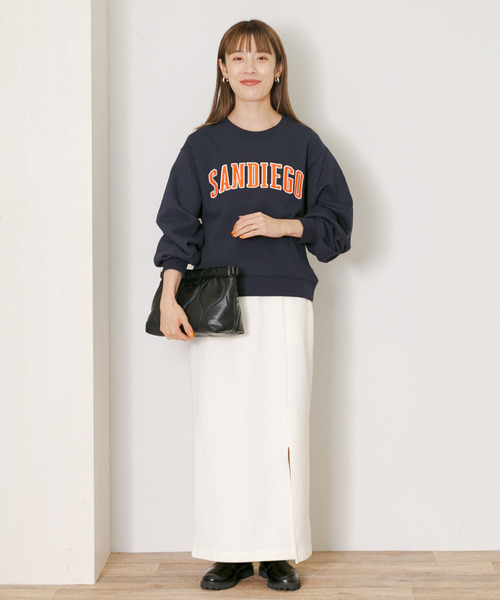 URBAN RESEARCH Sonny Label（アーバンリサーチサニーレーベル）の「裏毛スリットタイトスカート（スカート・レディース・ブラック/オフホワイト/ピンク・FREE）」の8枚目の写真