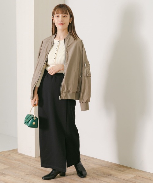 URBAN RESEARCH Sonny Label（アーバンリサーチサニーレーベル）の「裏毛スリットタイトスカート（スカート・レディース・ブラック/オフホワイト/ピンク・FREE）」の9枚目の写真