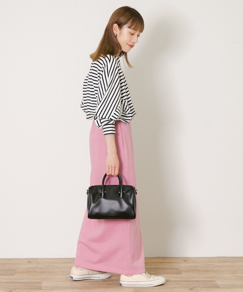 URBAN RESEARCH Sonny Label（アーバンリサーチサニーレーベル）の「裏毛スリットタイトスカート（スカート・レディース・ブラック/オフホワイト/ピンク・FREE）」の7枚目の写真