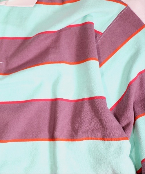 SUNNY SPORTS(サニースポーツ)の「SUNNY SPORTS/サニースポーツ BORDER LAGER SHIRTS ボーダーラガーシャツ(ポロシャツ・メンズ・グリーン/パープル・MEDIUM/LARGE)」の7枚目の写真