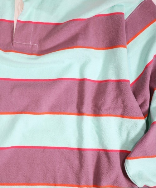 SUNNY SPORTS(サニースポーツ)の「SUNNY SPORTS/サニースポーツ BORDER LAGER SHIRTS ボーダーラガーシャツ(ポロシャツ・メンズ・グリーン/パープル・MEDIUM/LARGE)」の10枚目の写真