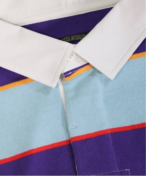 SUNNY SPORTS(サニースポーツ)の「SUNNY SPORTS/サニースポーツ BORDER LAGER SHIRTS ボーダーラガーシャツ(ポロシャツ・メンズ・グリーン/パープル・MEDIUM/LARGE)」の14枚目の写真