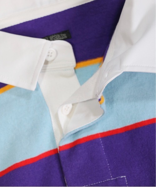 SUNNY SPORTS(サニースポーツ)の「SUNNY SPORTS/サニースポーツ BORDER LAGER SHIRTS ボーダーラガーシャツ(ポロシャツ・メンズ・グリーン/パープル・MEDIUM/LARGE)」の15枚目の写真