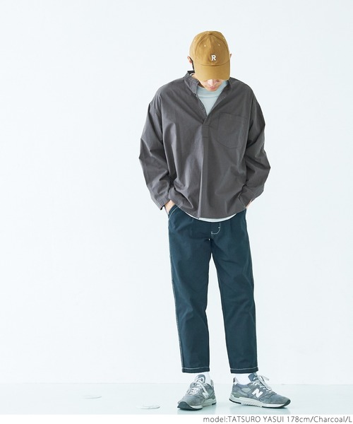 coca(coca)(コカ)の「メンズグランパシャツ(シャツ/ブラウス・メンズ・チャコールグレー/ホワイト・M/L/XL)」の10枚目の写真