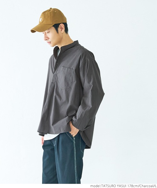 coca(coca)(コカ)の「メンズグランパシャツ(シャツ/ブラウス・メンズ・チャコールグレー/ホワイト・M/L/XL)」の11枚目の写真