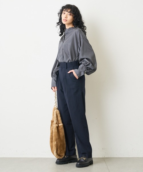 サテンスタンドカラーシャツ whim gazette 2022aw グレー サテンスタンドカラーシャツ whim gazette 2022aw グレー - メルカリ