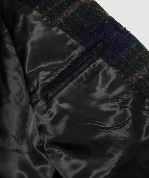 Feng Chen Wang（フェン・チェン・ワン）の「Plaid Nylon panelled coat（その他アウター・メンズ・ブラック・S/M）」の6枚目の写真