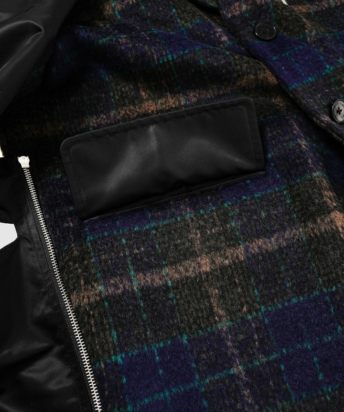 Feng Chen Wang（フェン・チェン・ワン）の「Plaid Nylon panelled coat（その他アウター・メンズ・ブラック・S/M）」の2枚目の写真