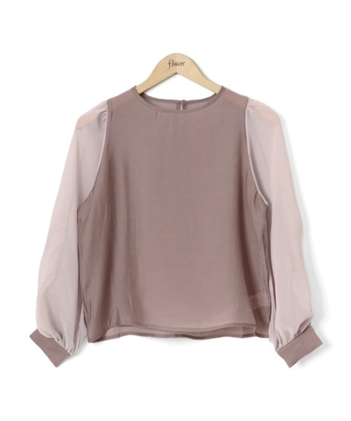 flower（フラワー）の「シャーリングギャザーブラウス（シャツ/ブラウス・レディース・ベージュ/ピンク・FREE）」の6枚目の写真