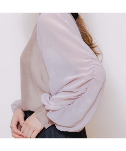 flower（フラワー）の「シャーリングギャザーブラウス（シャツ/ブラウス・レディース・ベージュ/ピンク・FREE）」の12枚目の写真