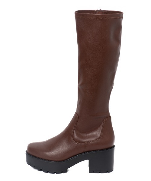 REZOY（リゾイ）の「【22AW新作】【REZOY】厚底ユニットソールストレッチロングブーツ（ブーツ・レディース・ブラウン/ブラック・L/S/LL/M）」の6枚目の写真