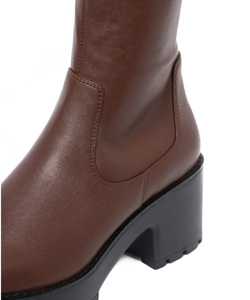 REZOY（リゾイ）の「【22AW新作】【REZOY】厚底ユニットソールストレッチロングブーツ（ブーツ・レディース・ブラウン/ブラック・L/S/LL/M）」の9枚目の写真