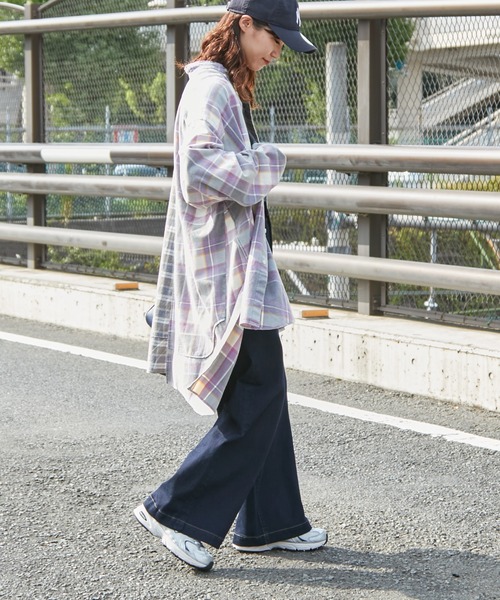etsinta(エシンタ)の「【etsinta/エシンタ】リメイクネルオーバーシャツ(シャツ/ブラウス・レディース・ベージュ/ネイビー/グレー/ブルー・ONE SIZE)」の12枚目の写真