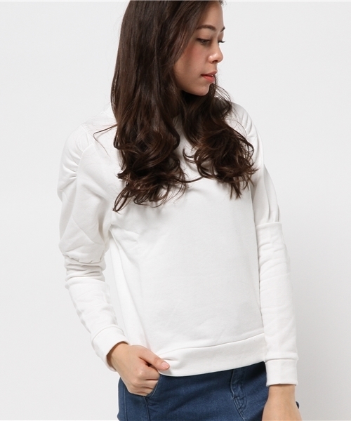 OUTLET（アウトレット）の「【goocy】パワーショルダー裏毛TOP（Tシャツ/カットソー・レディース・ブラック/ホワイト・FREE）」の2枚目の写真