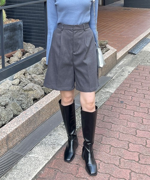 LE MORE（リモア）の「起毛ツイルハーフパンツ（その他パンツ・レディース・ブラック/ブラウン/アイボリー/グレー・FREE）」の21枚目の写真