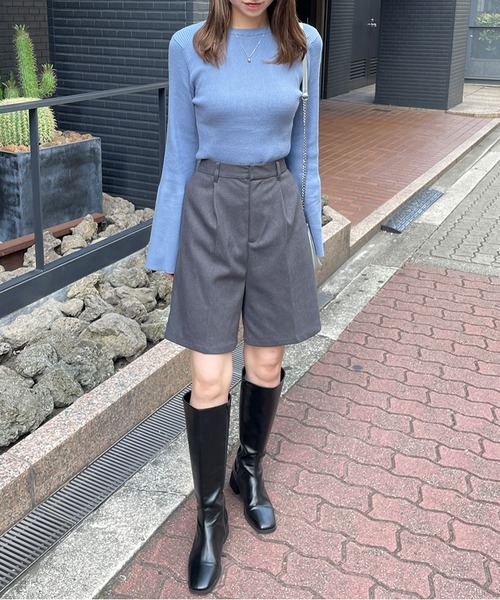 LE MORE（リモア）の「起毛ツイルハーフパンツ（その他パンツ・レディース・ブラック/ブラウン/アイボリー/グレー・FREE）」の20枚目の写真